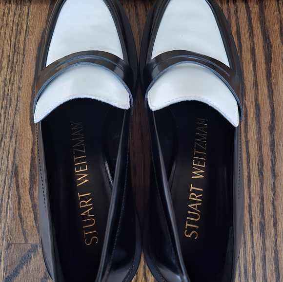 Stuart Weitzman Palmer Black and White Loafers - Picture 3 of 7